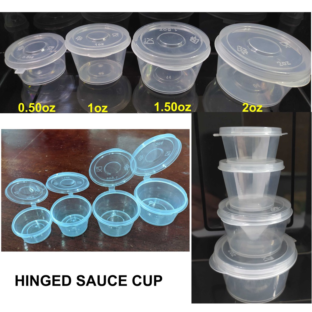 2OZ PLASTIC SAUCE CONTAINER WITH LID 1000PCS/CNT