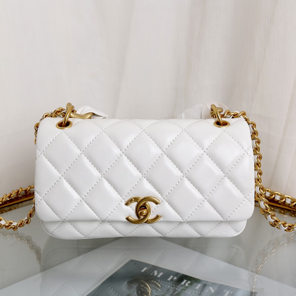 white chanel sling bag