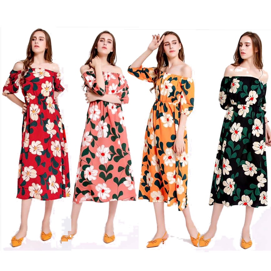 Off shoulder hawaiian clearance dress