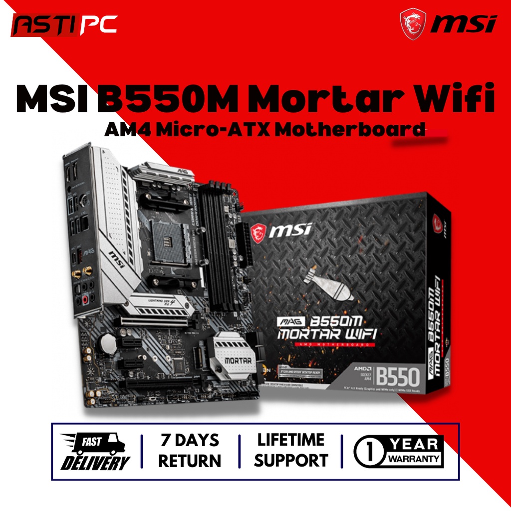 MSI MAG B550M Mortar Wifi Micro-ATX | MSI MAG B550M Mortar Max