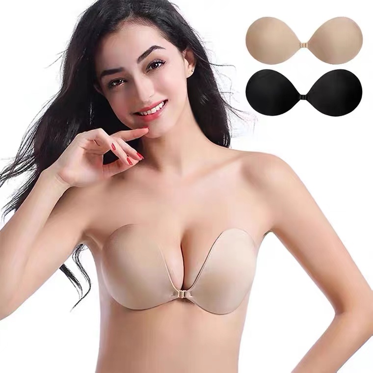 Jonafashion Women Invisible Push Up Reusable Strapless Bra A B C D Cup Bra  Self-Adhesive Silicone Bu