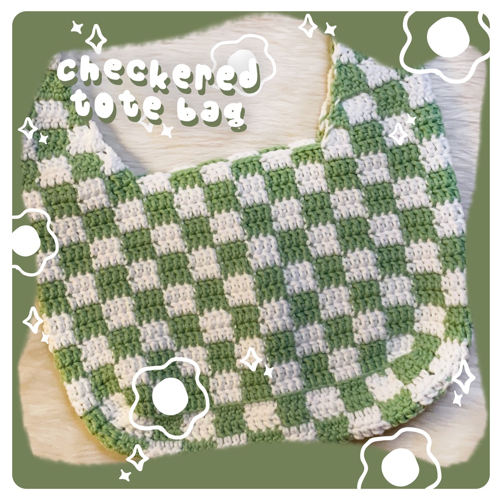 Checkered crochet online bag