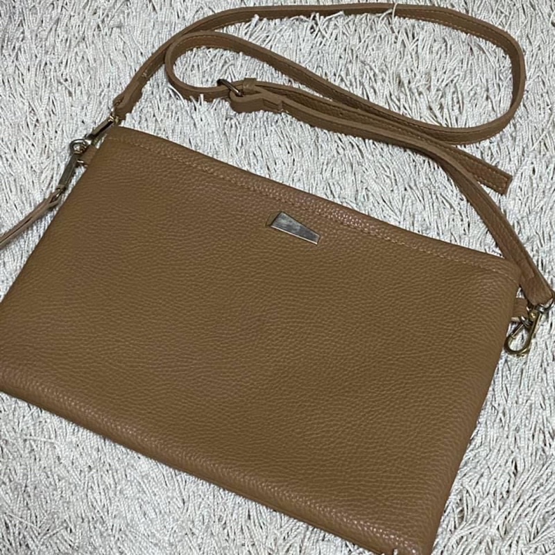 MINISO Tan Leather Shoulder Sling Bag Shopee Philippines