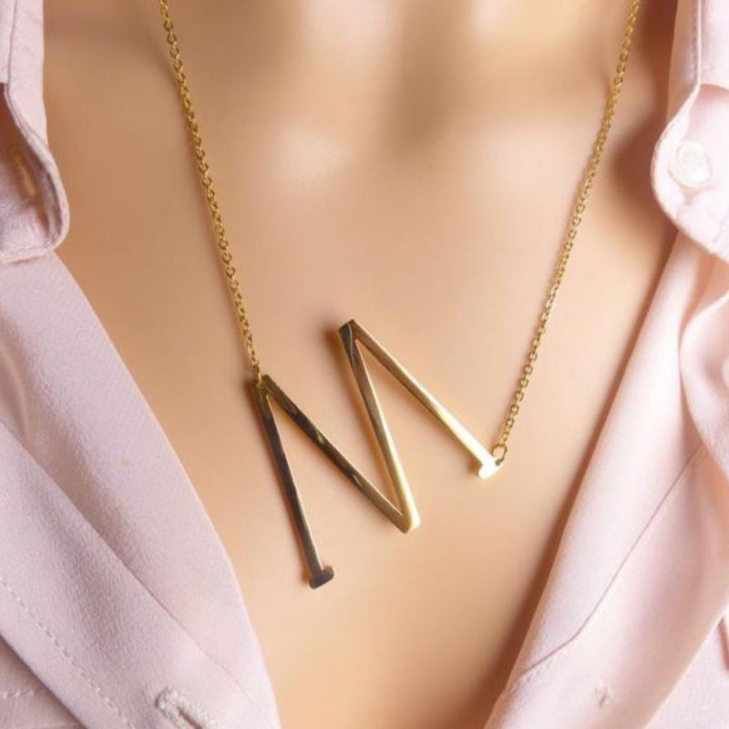 Big initial deals necklace gold