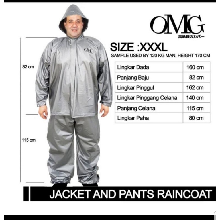 Raincoat xxl size deals