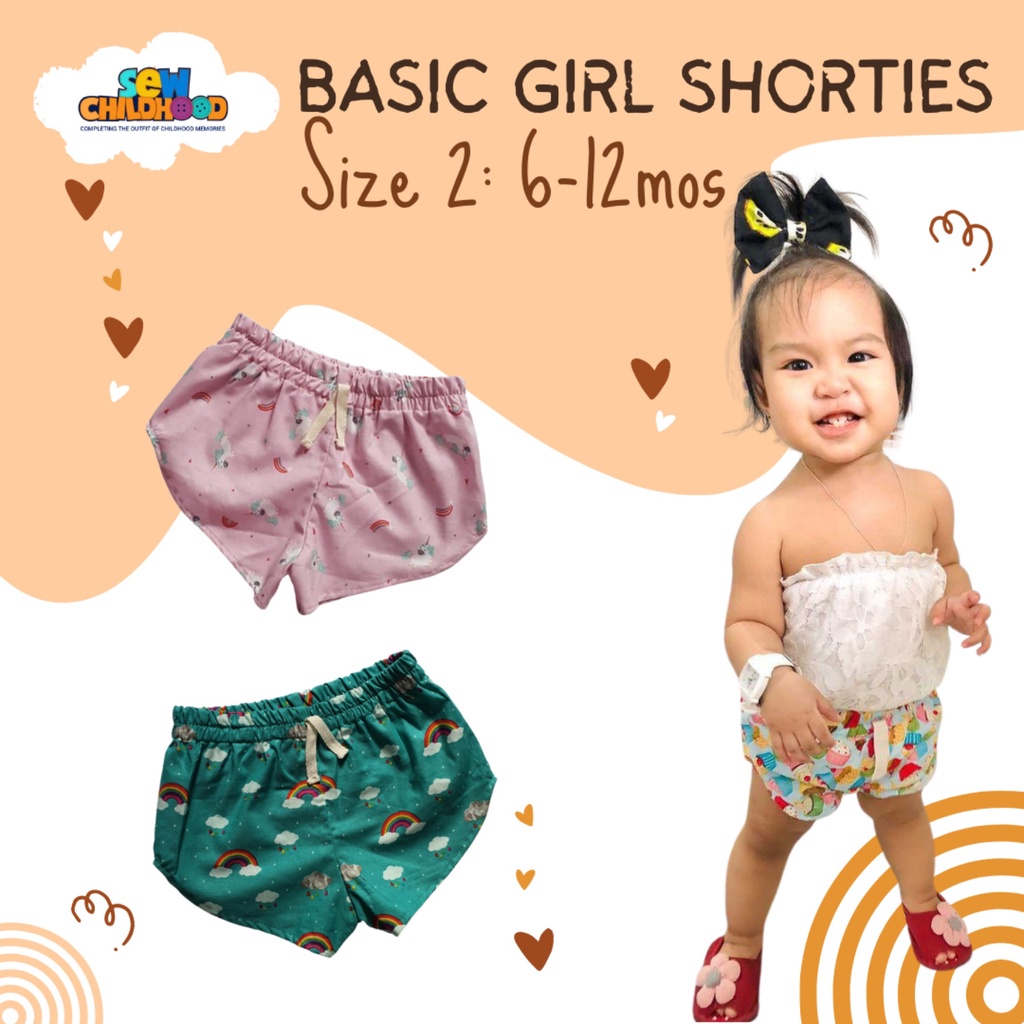 12 month 2024 girl shorts