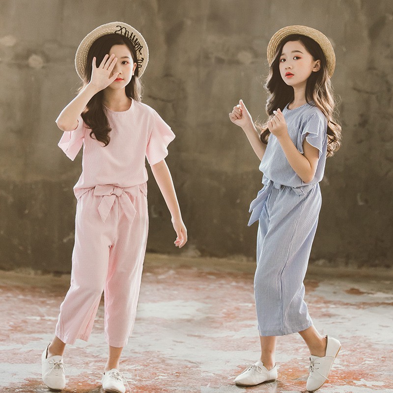 New 2022 Summer 2pcs Clothes Girl Sets T Shirt Tops Pants 2PCS Teenage Kids Clothing Set Sports Suits Girls Outfits 50 Shopee Philippines
