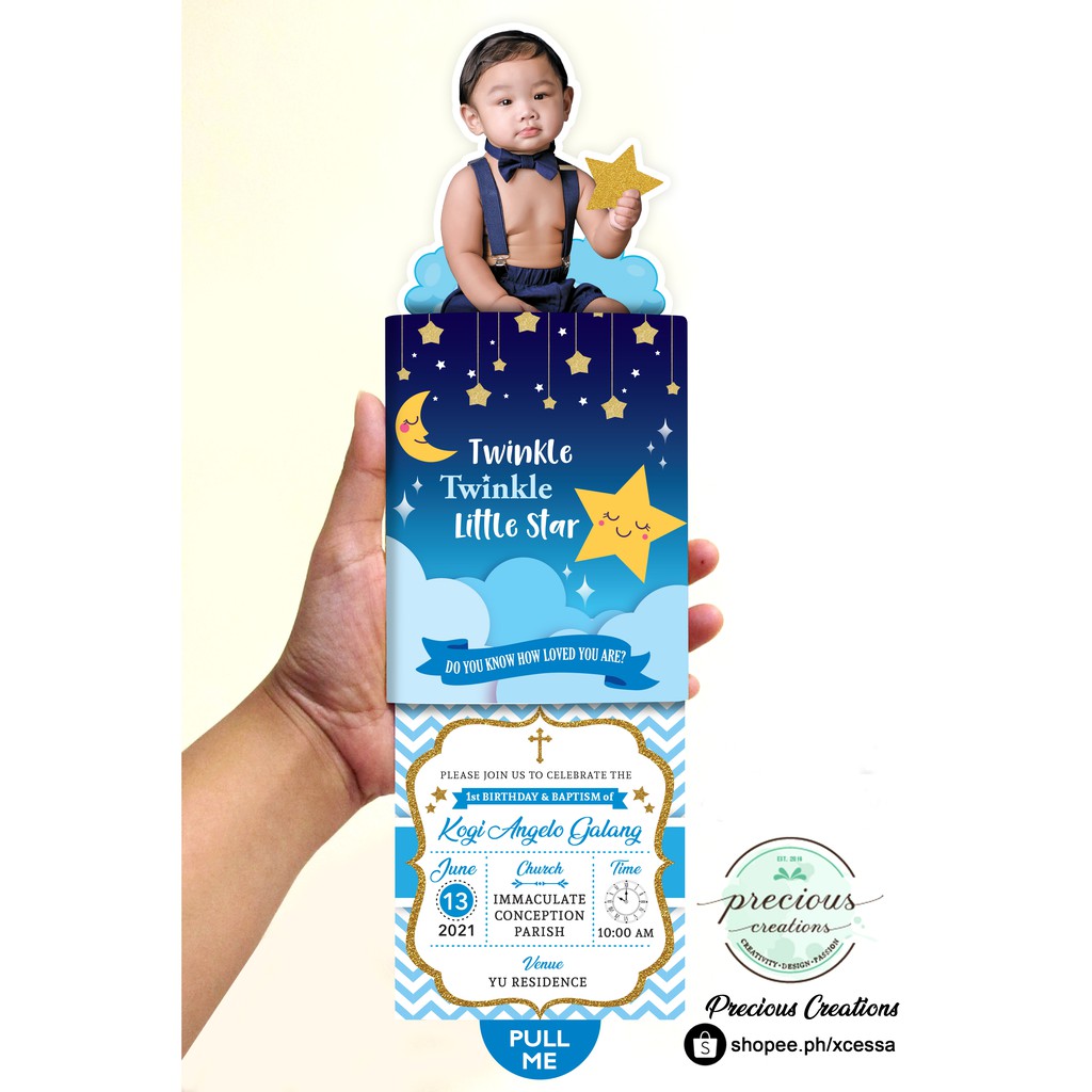 Twinkle twinkle little hot sale star baptism invitation