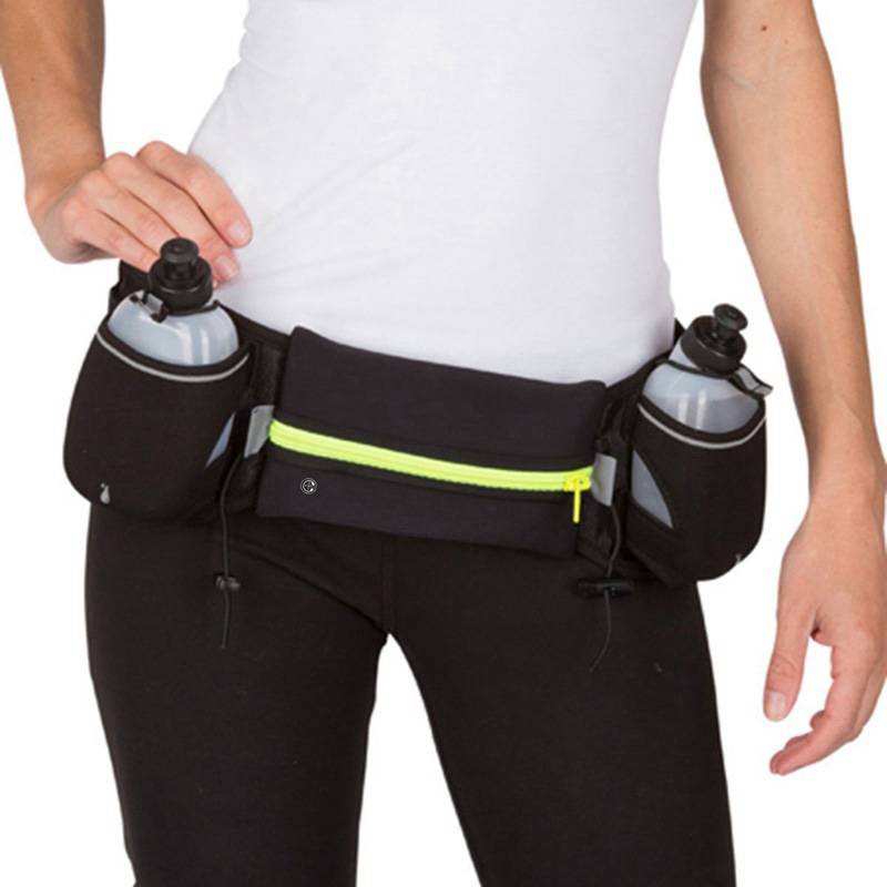 Running belt with 2024 water bottle