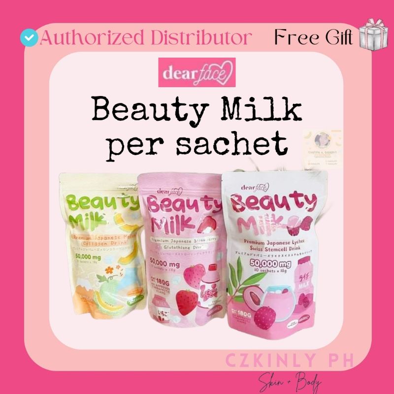 Beauty Milk per Sachet Melon Strawberry Lychee | Shopee Philippines