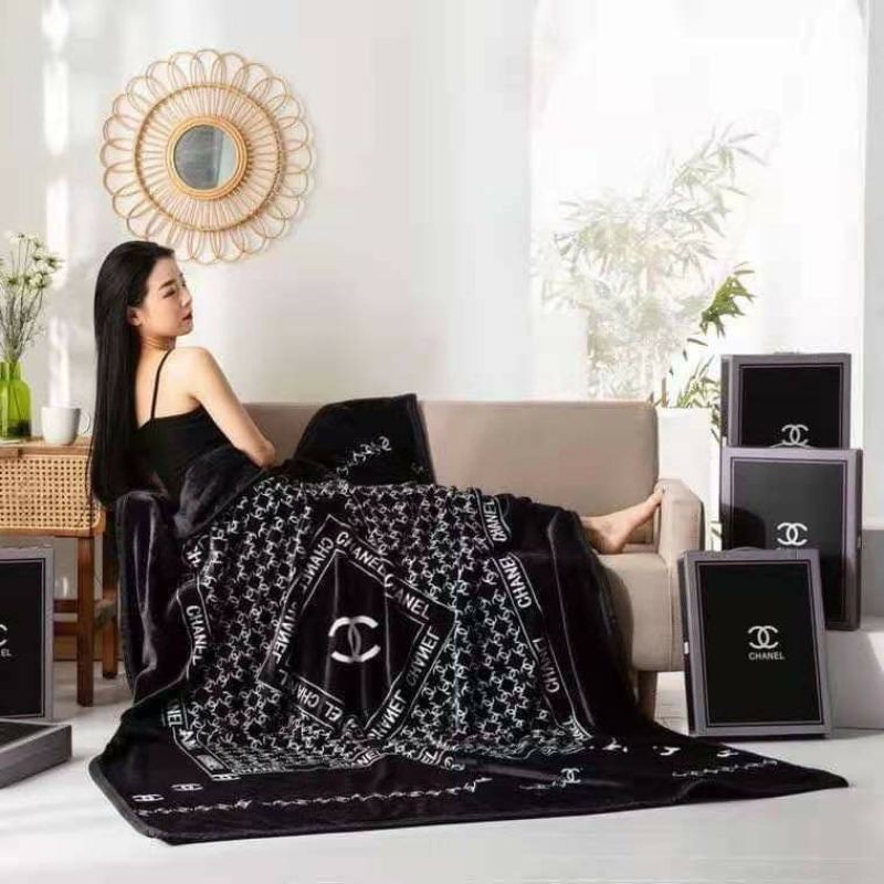 SHA NEL Plush Blanket Large Designer Throw Blanket Chanel 