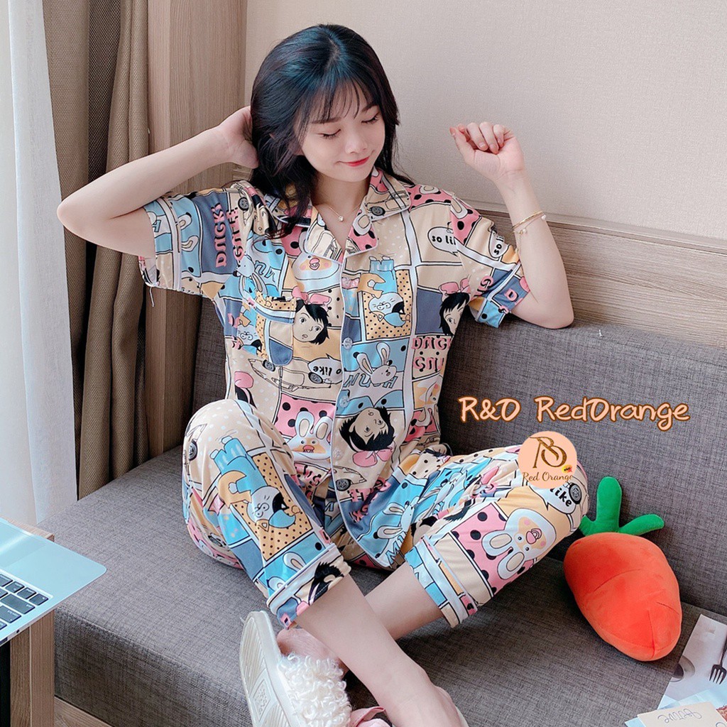 Ready Stock】❇❀✠R&O #TN2 Korean pajama women plus size short sleeve cute  cartoon homewear Lapel suit