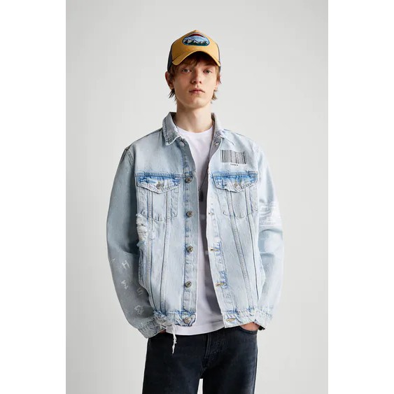 Jean jacket with fur hotsell mens zara