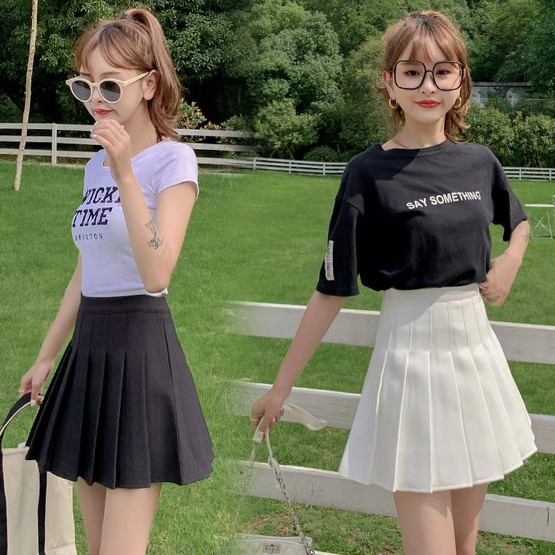 Korean Fashion Womens High Waist Skirt Slim Pleated Skater Tennis School  Skirt | Shopee Philippines