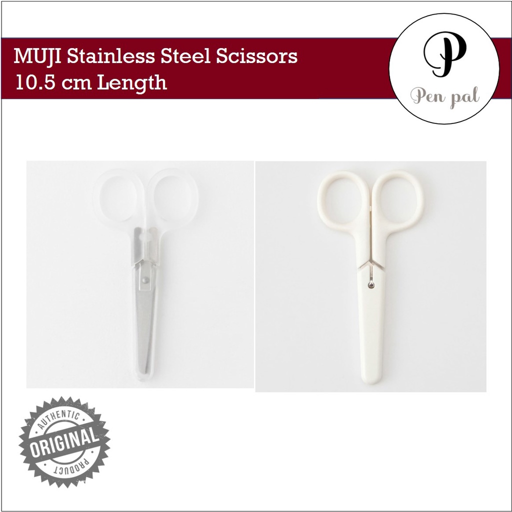 for left hand MUJI japan Stainless steel scissors clear with cap