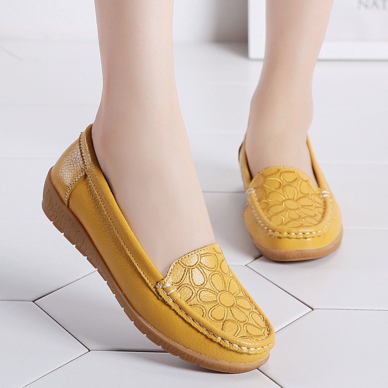 Soft Genuine Leather Flat Shoes Women Flats Ladies Shoes Women Designers Loafers Shopee Philippines