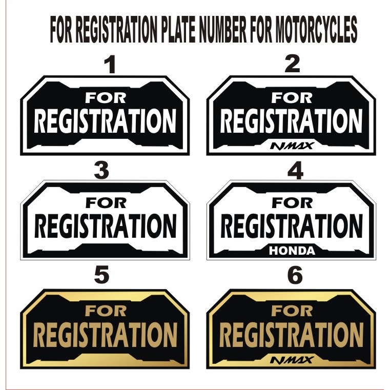 For registration store plate