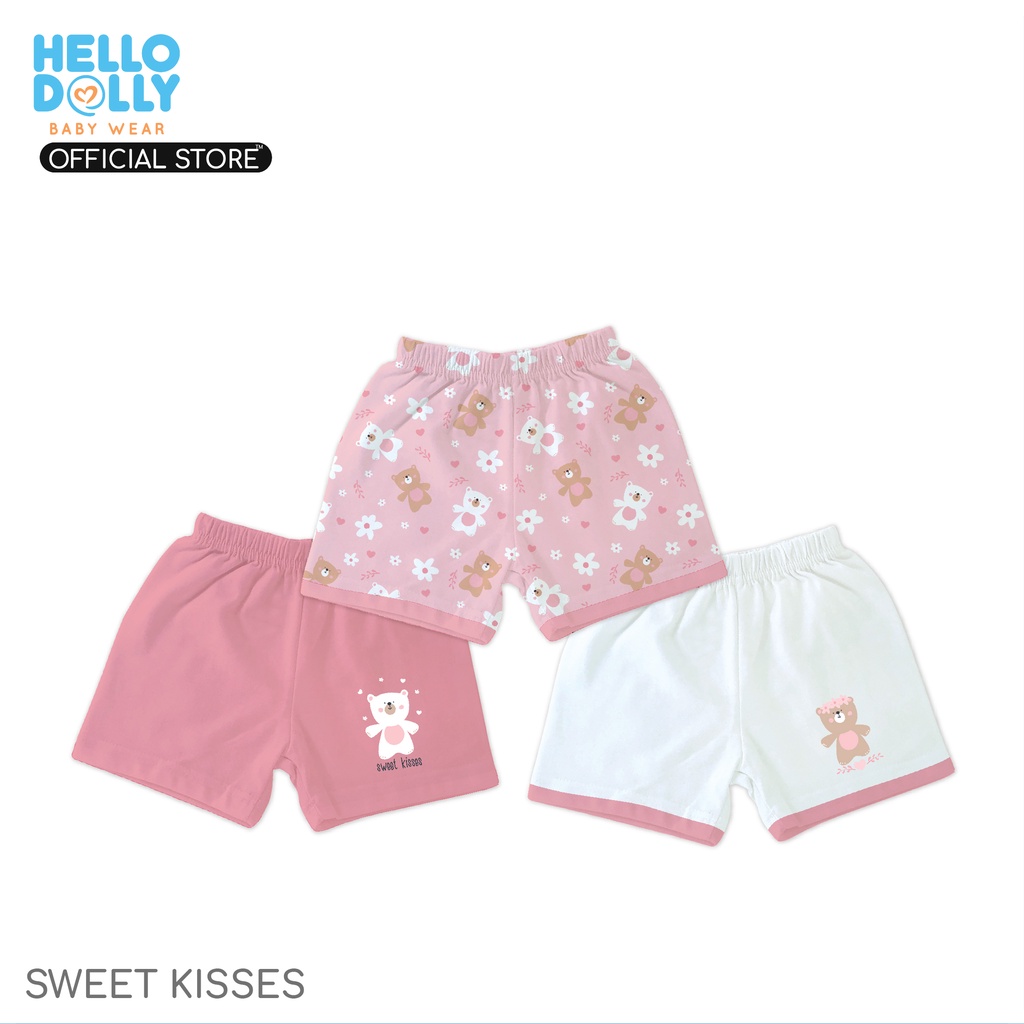 Hello Dolly Baby Wear Printed Shorts For Girls 3 Pcs