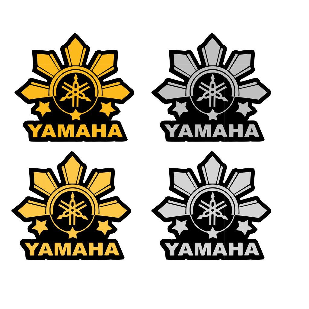 Cut Out sticker yamaha logo and sun star vinyl stickers with black