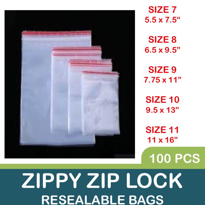 Zip lock plastic bags on sale sizes