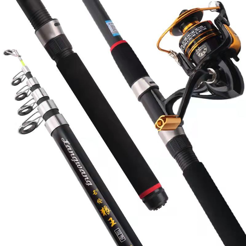 1.8M Portable Fishing Rod with Reel Complete Set Carbon Fiber Telescopic  Spinning Fishing Rod Bait Kit Lifelike Artificial Hooks Fishing Lure: Buy  Online at Best Price in UAE 
