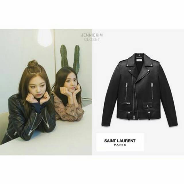 Black pink leather discount jacket