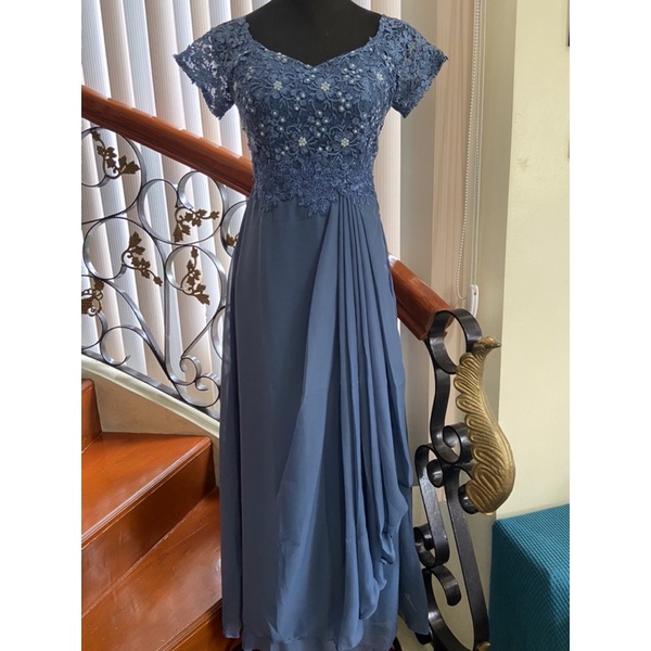 Mother of the 2024 bride dusty blue dress