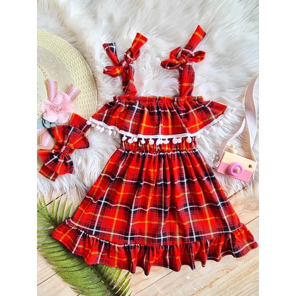 Cute Checkered Dress for Kids 2 4 Years old Shopee Philippines