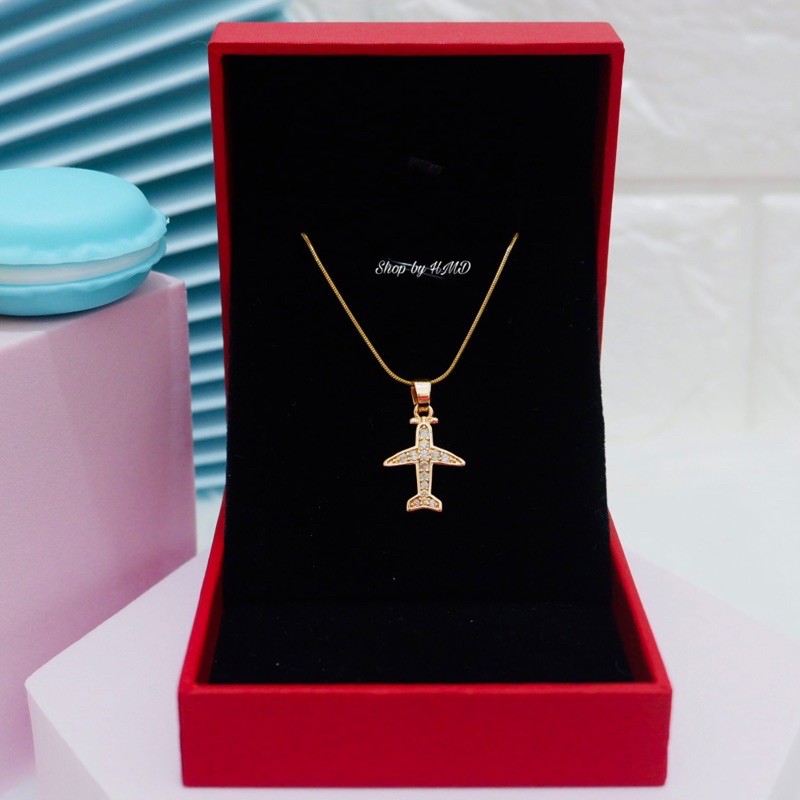 18k gold store airplane necklace