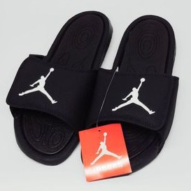 Jordan slippers best sale black