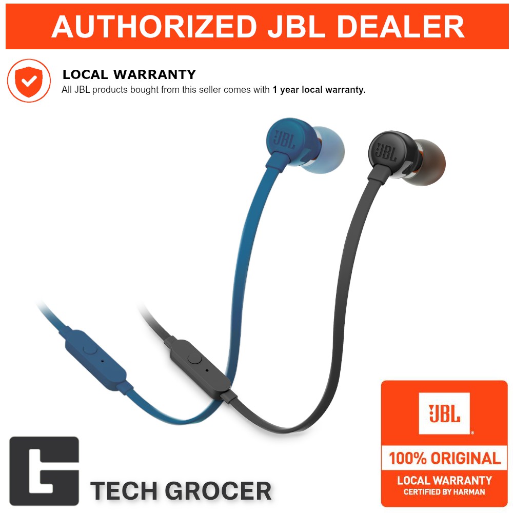 JBL T110 In-Ear Headphone (Black, Blue) | Shopee Philippines