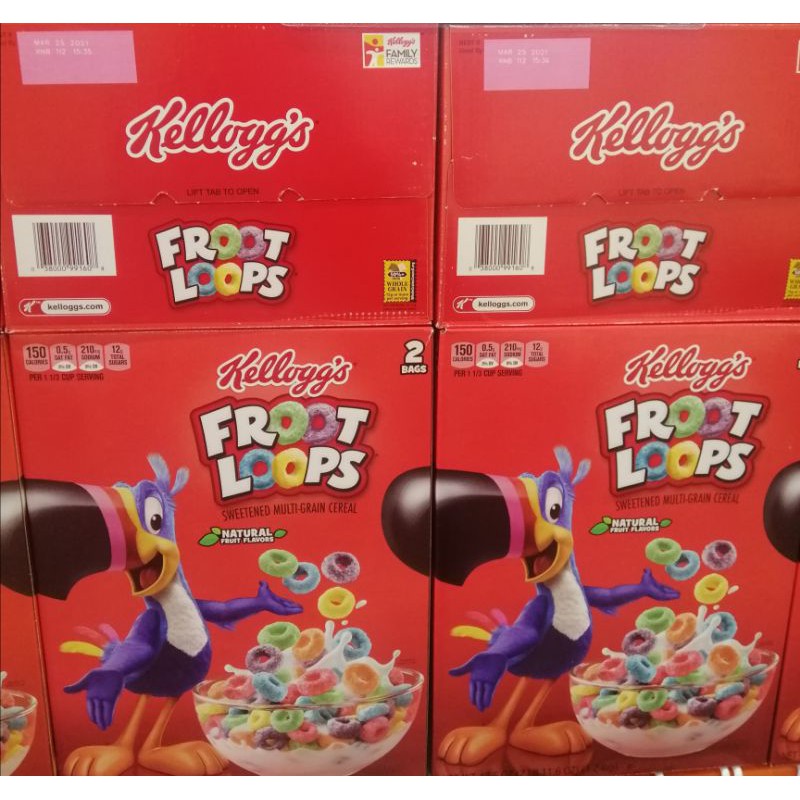 2 packs in 1 Box Kellogg's Fruit Loops