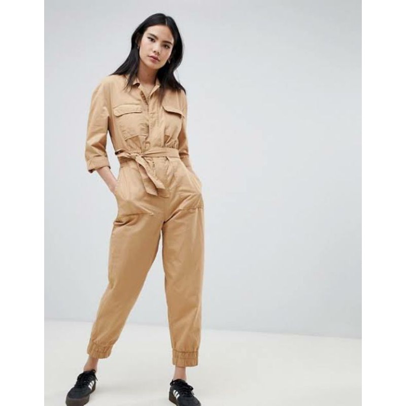 Bershka best sale jumpsuit beige