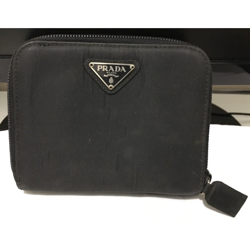 Prada small nylon discount wallet