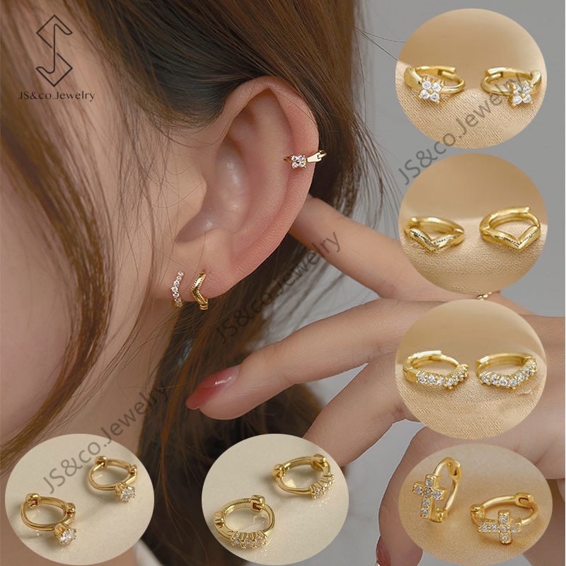 14k gold earrings with deals cubic zirconia