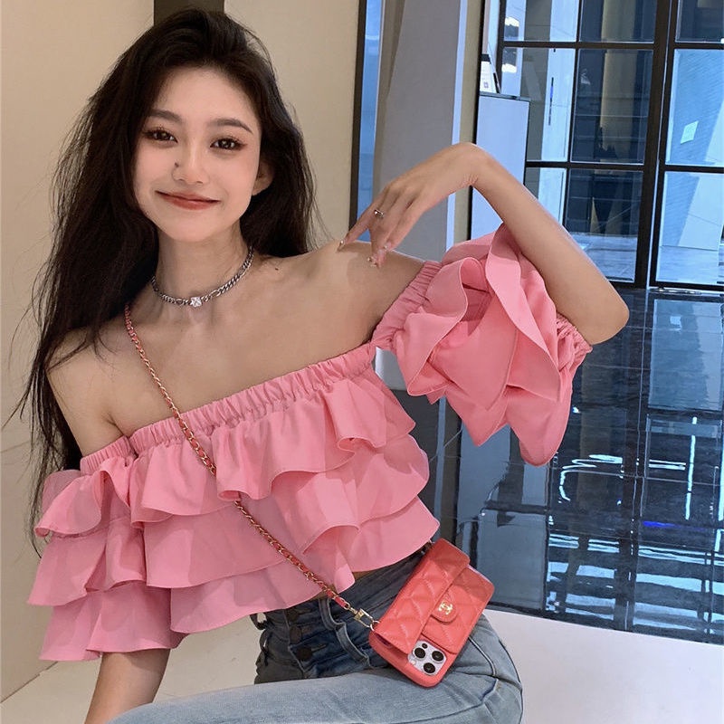 Off shoulder best sale crop top shopee