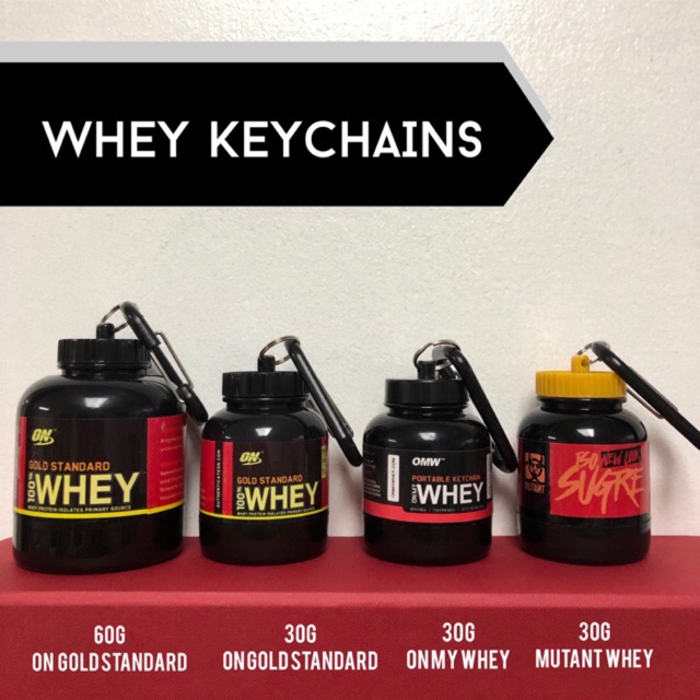 Mini Whey Supplement Container Keychain