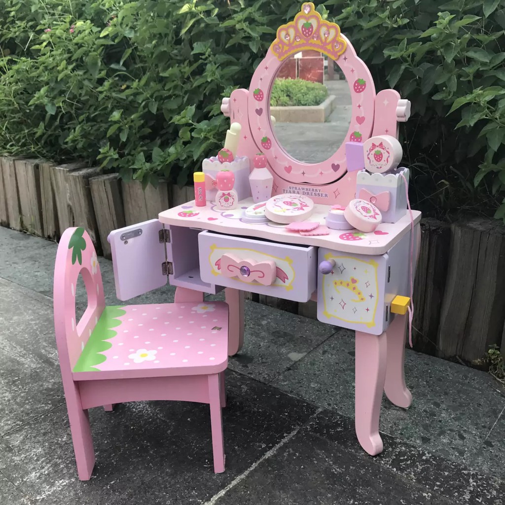 Kids wooden hot sale makeup table