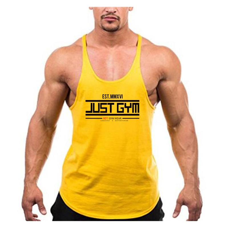 Men Bodybuilding Tank Tops Gym Workout Fitness Cotton Sleeveless Shirt  Running Vest Stringer Singlet Male Summer Sports Clothes