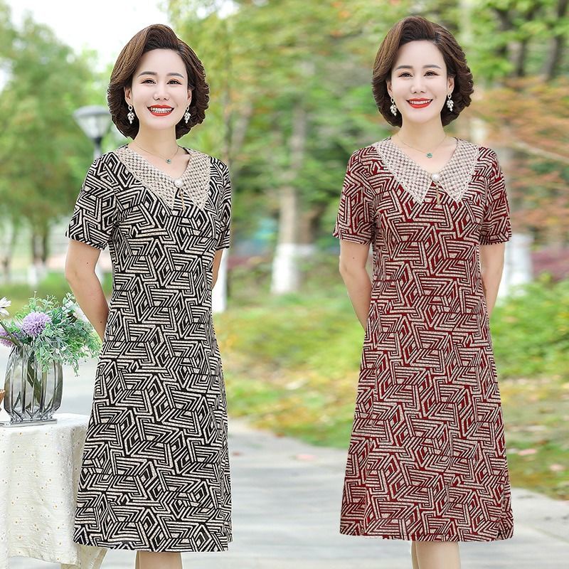 Middle age 2024 women dresses