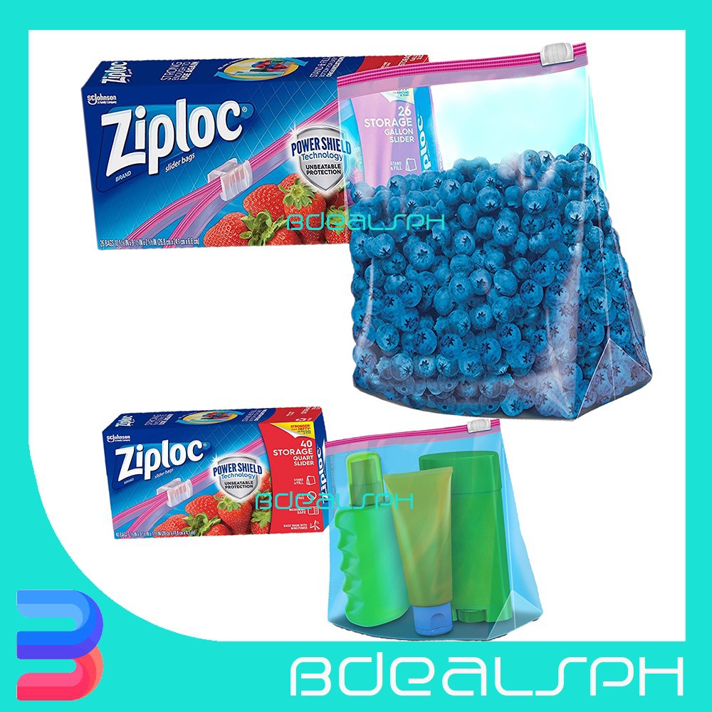 Ziploc Brand Storage Quart Bags with Power Shield Technology, 30