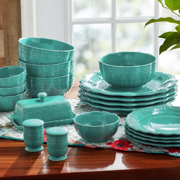 Teal dishware clearance set