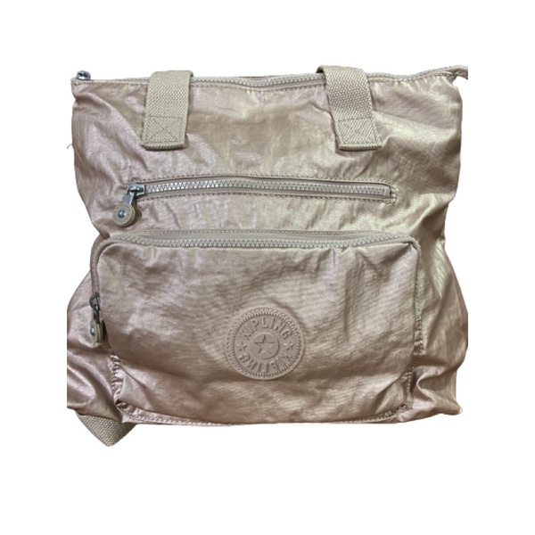 Kipling Aidan Backpack Rose Gold Metallic Shopee Philippines