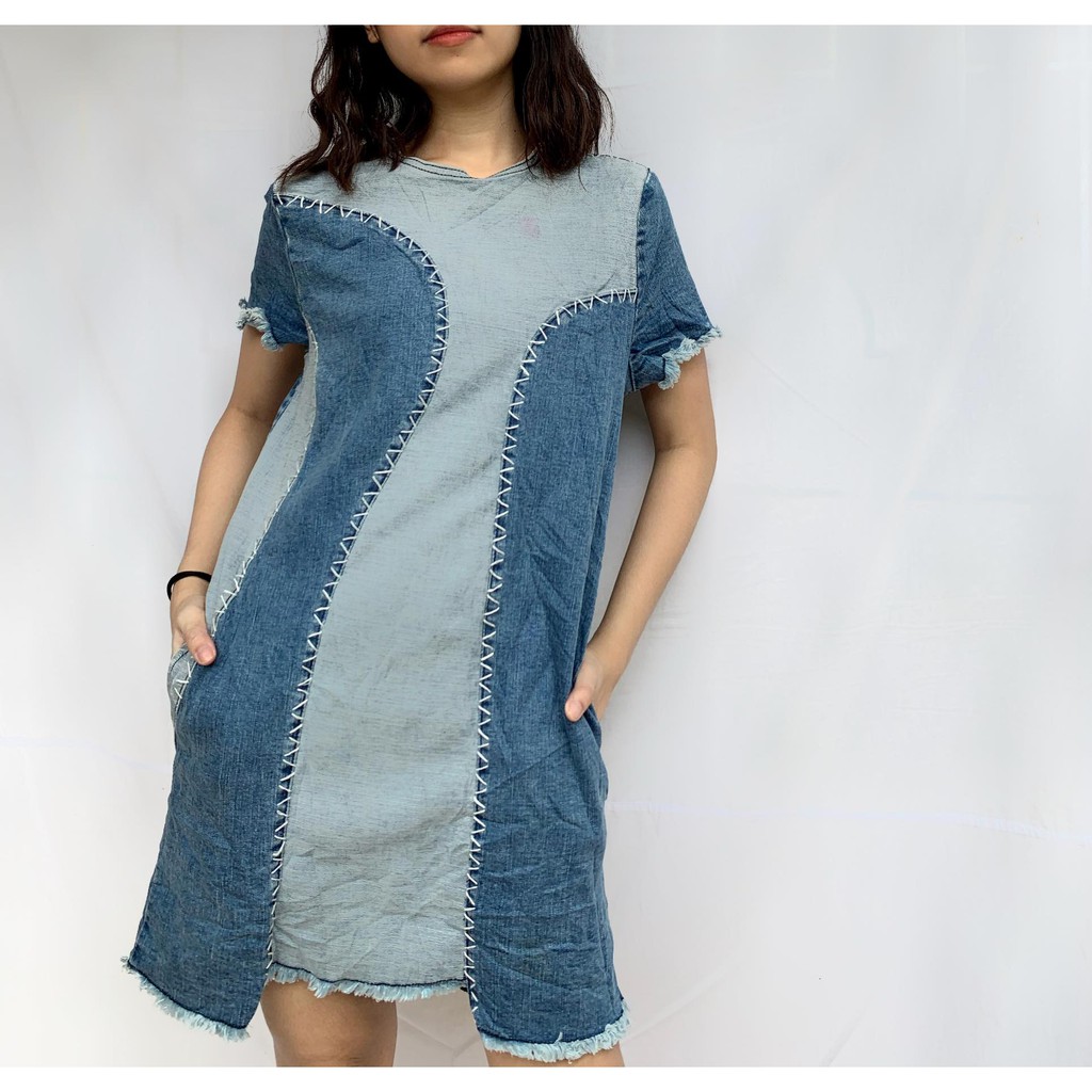 Denim hot sale dress shopee