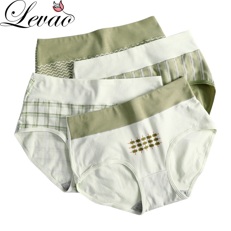 LEVAO Woman Underwear Graphite Antibacterial Panties Mid-waist