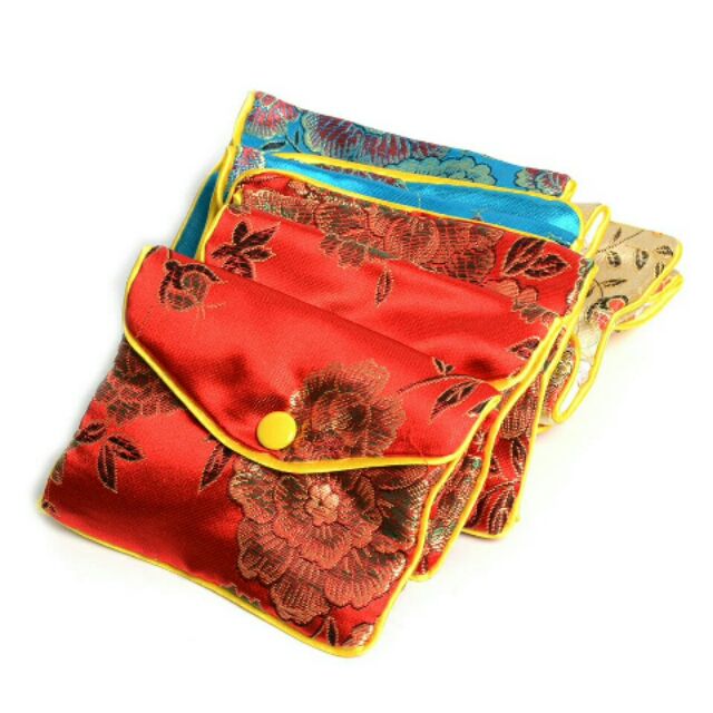 Chinese silk jewelry pouches hot sale