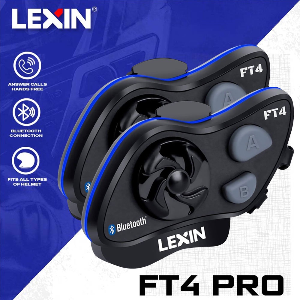 LEXIN 2pc FT4 PRO Motorcycle Bluetooth Headset Featuring