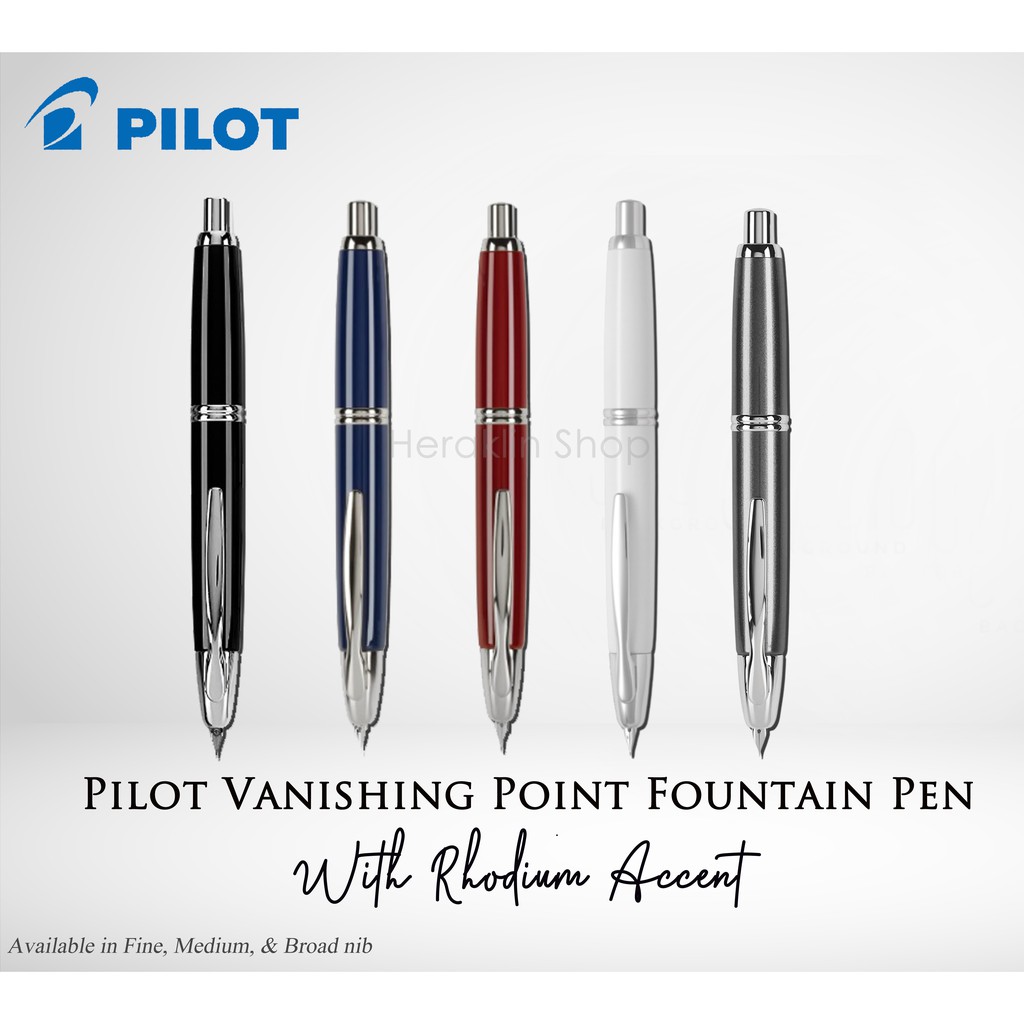 Pilot Vanishing Point Blue / Rhodium Fountain Pen, Fine