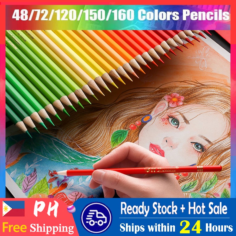 72/120/160Colors Oil Color Pencils Set Sketch Pencil No-Toxic Wood Soft  Bright Color Pencil Artist Paint School Supplies