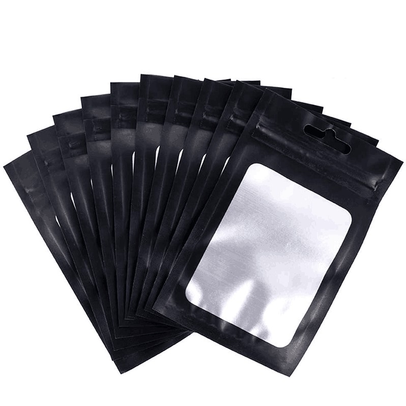 50 100Pcs Ziplock Pouch Resealable Packaging Storage Bag Flat Self